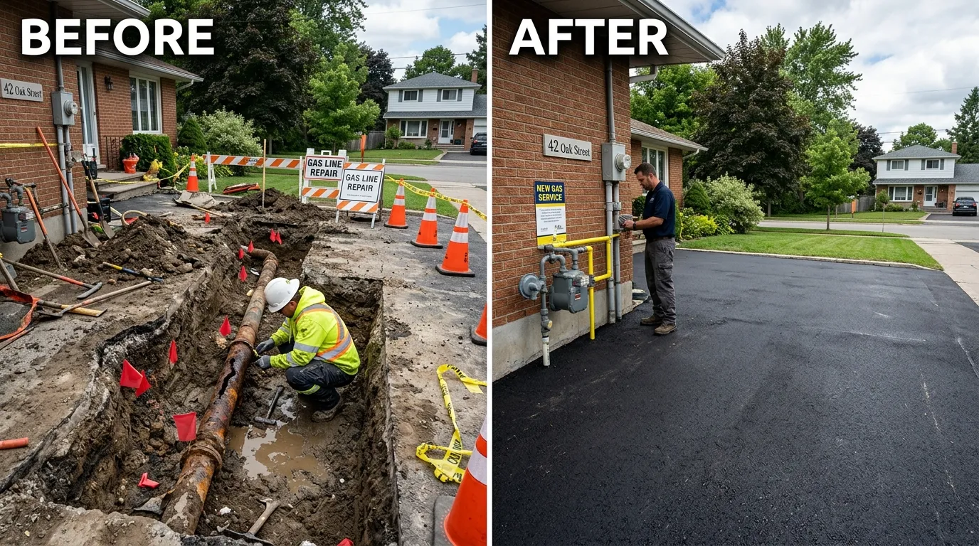 Gas Line Repair and Replacement Before and After - Fox Rora Plumbing Aurora CO