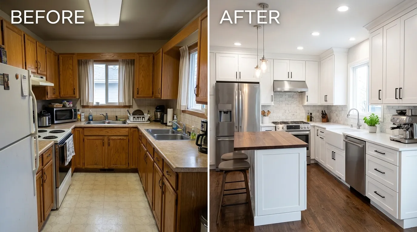 Kitchen Remodeling Before and After — Fox Rora Plumbing Aurora CO