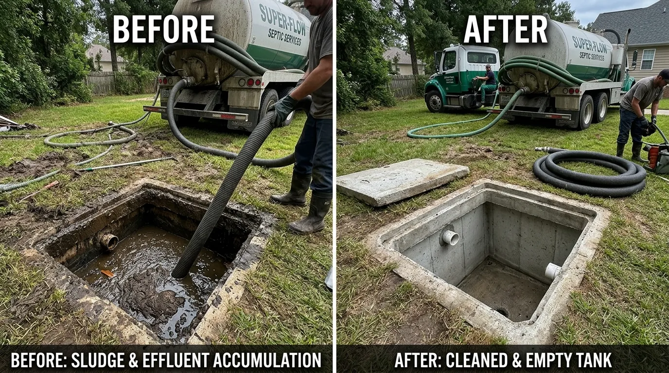 Septic Tank Cleaning Before and After — Fox Rora Plumbing Aurora CO