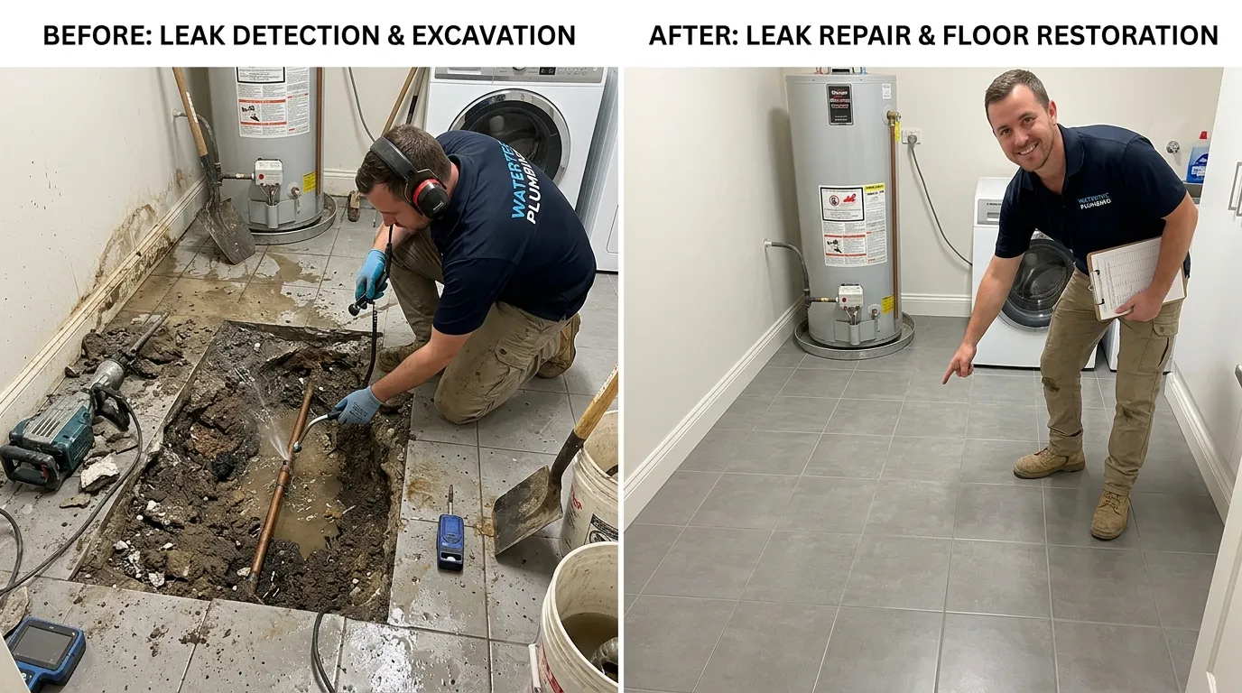 Slab Leak Detection Before and After - Fox Rora Plumbing Aurora CO